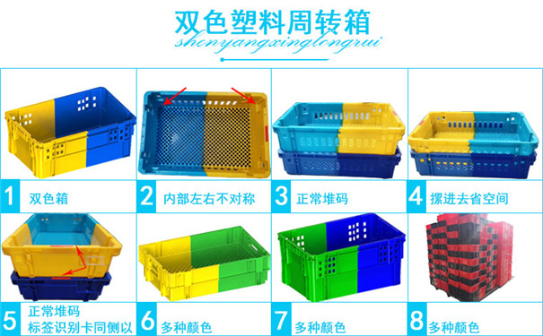 抚顺双色错位周转箱筐-沈阳兴隆瑞